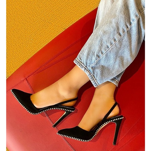 Gianni Bini Shoes Kahleaa Slingback Rhinestone Trim Detail Dress